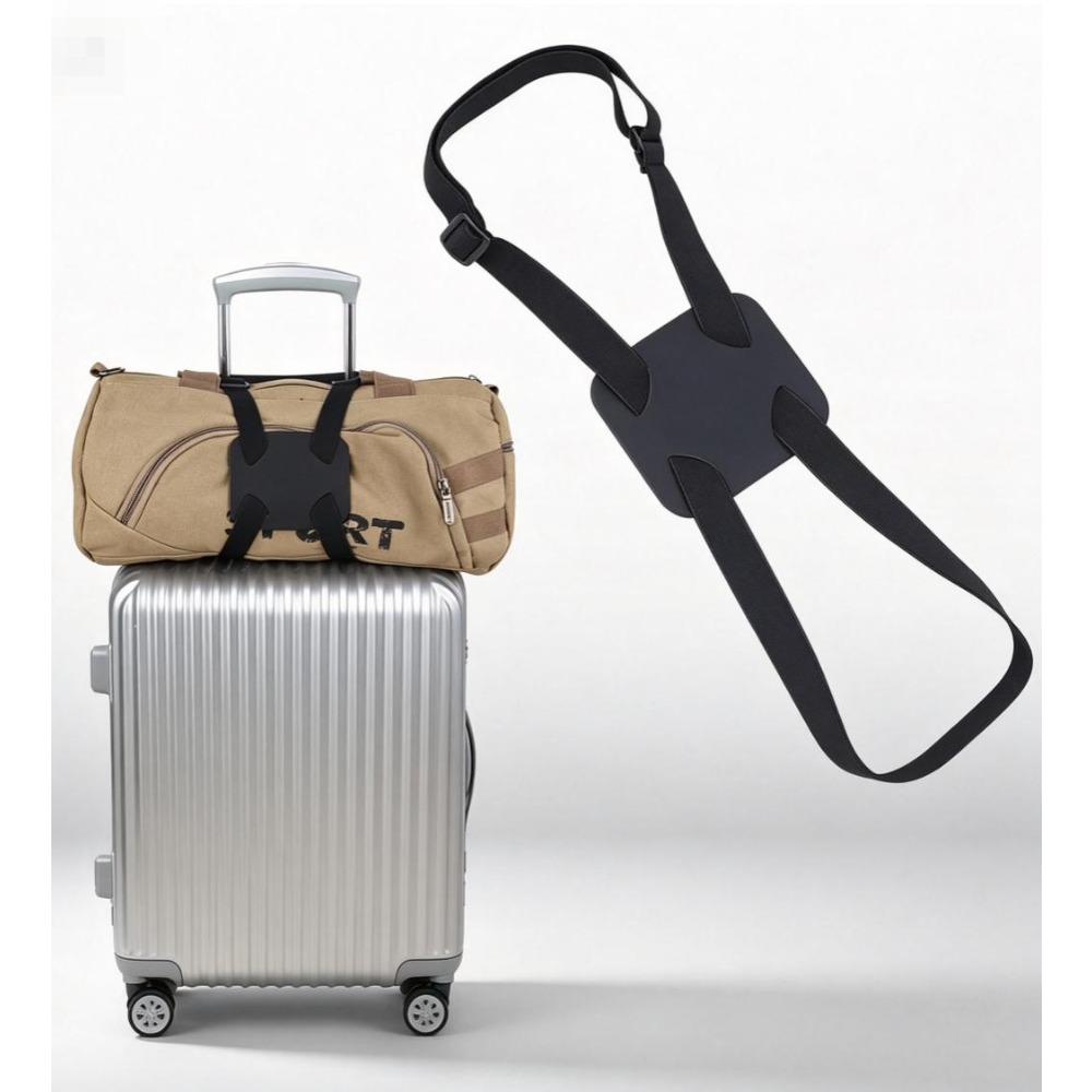 Leather Strap Quick Release - Cinta elástica preta ajustável para bagagem