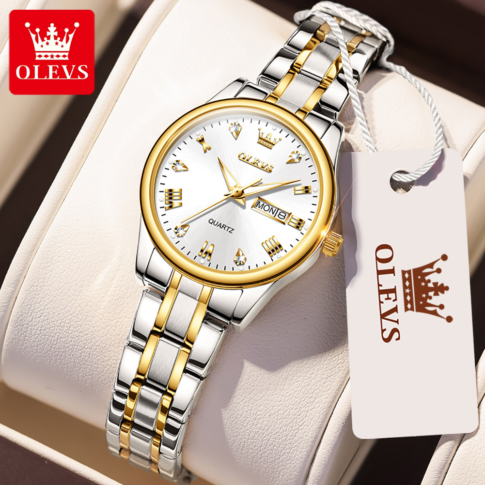Stainless Bracelet Diver - OLEVS-Relógio de Quartzo Impermeável Feminino, Nova