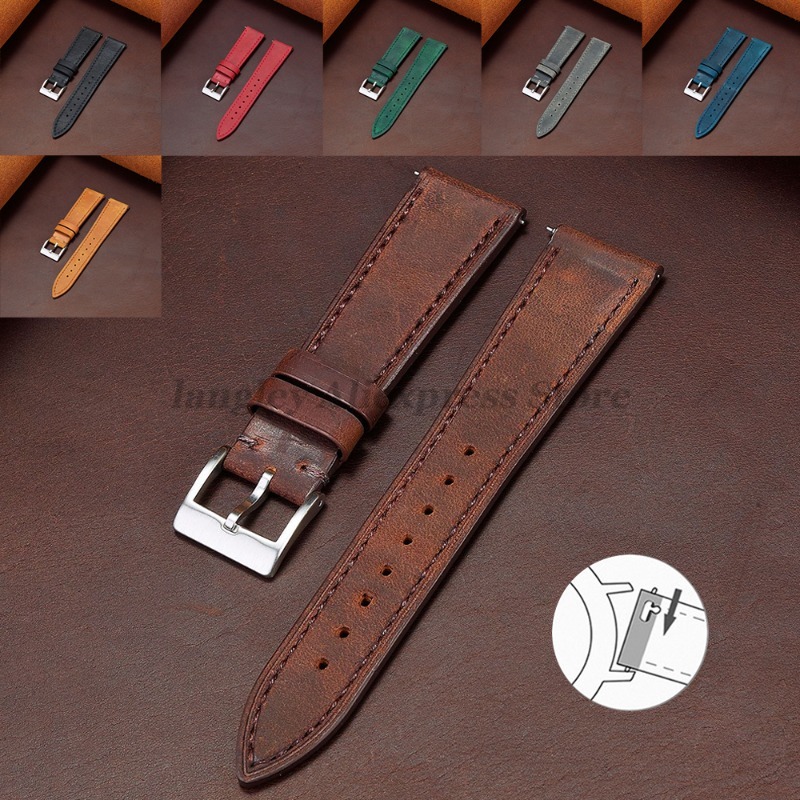Leather Strap Quick Release - Liberação rápida vintage retro pulseira de