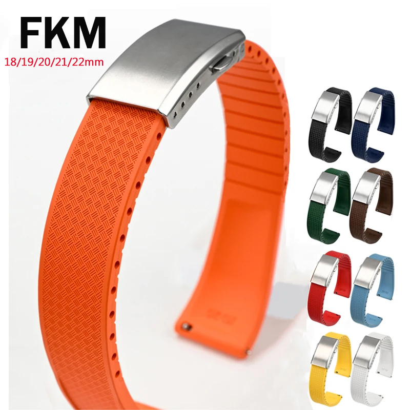 Suede Strap Watch - Pulseira de relógio de borracha fluorada