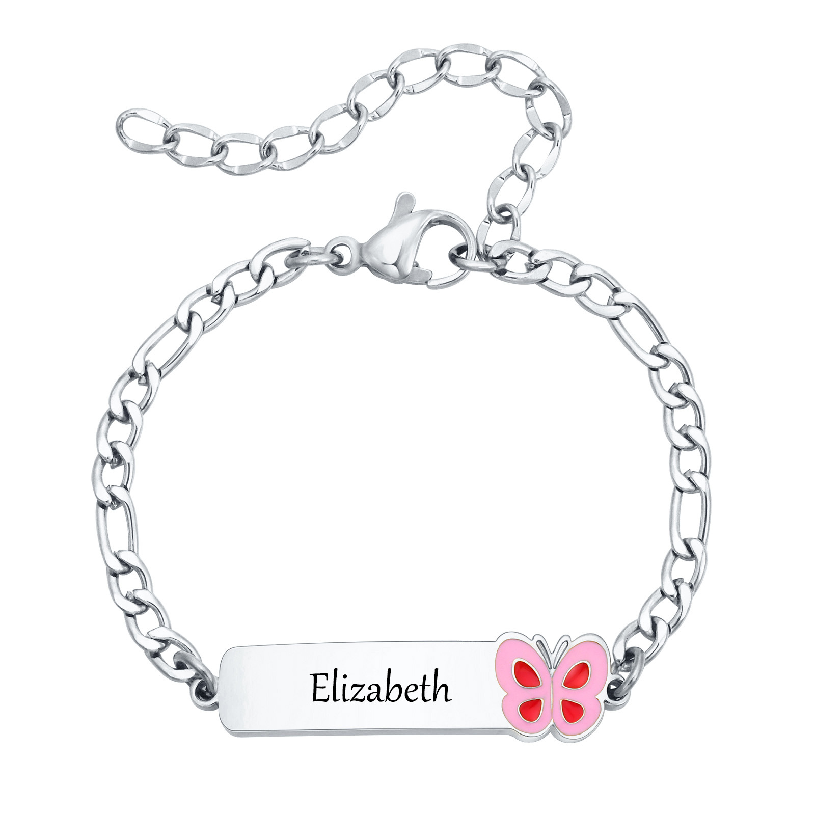 Butterfly Clasp Deployant - Vnox-Pulseiras gravadas personalizadas para meninos e