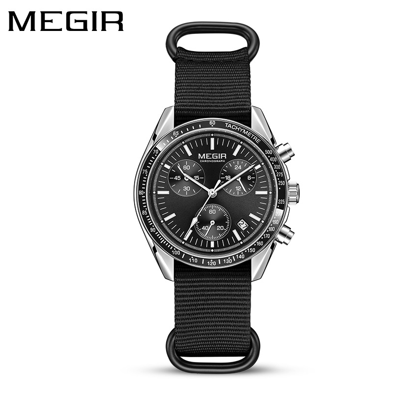Canvas Strap Watch - Megir 2247 relógio de quartzo de