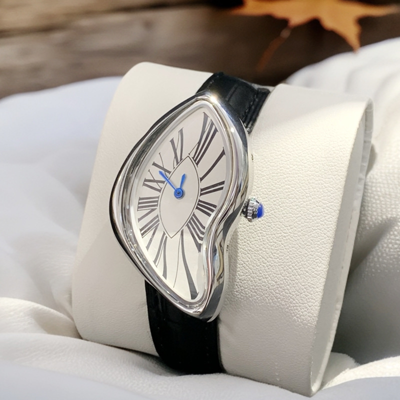 Leather Watch Band Men - Relógios alienígenas medievais derretem e torcer