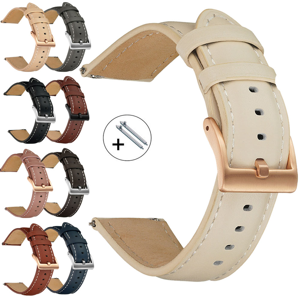 Leather Strap Quick Release - 14mm 16mm 18mm 20mm 22mm pulseira