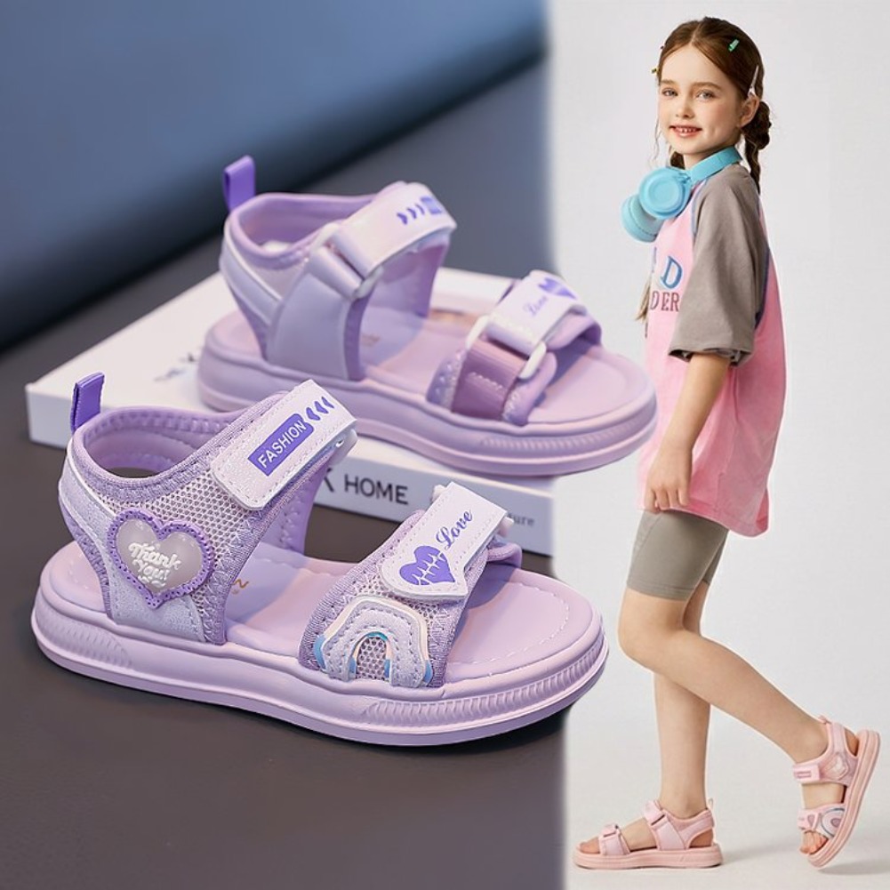 Sport Loop Velcro - Sandálias Princesa em Formato de Coração