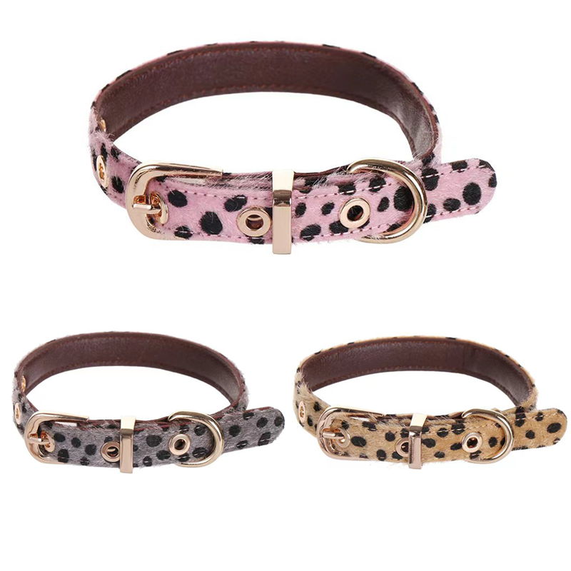 Leather Strap Quick Release - Coleira de cachorro pequena com padrão