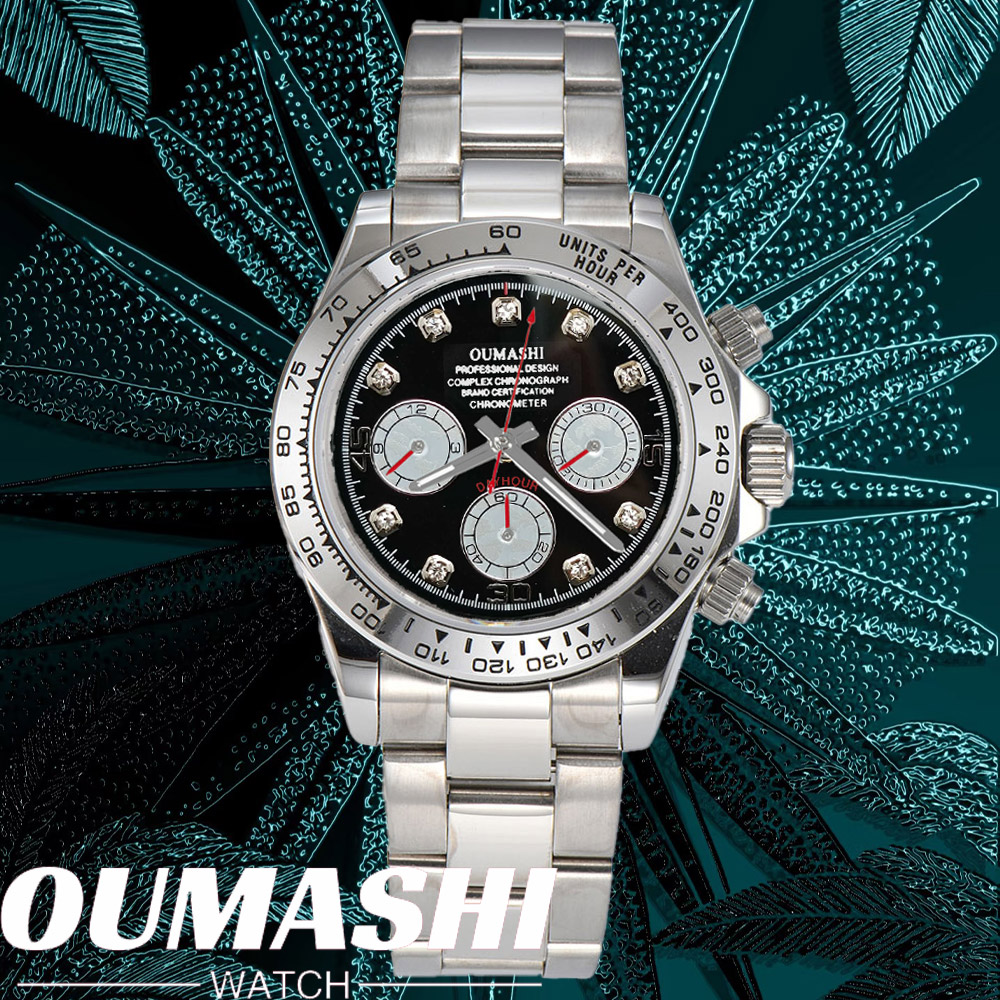 Stainless Bracelet Diver - Luxo vk63 relógio 39.3mm quartzo cronógrafo