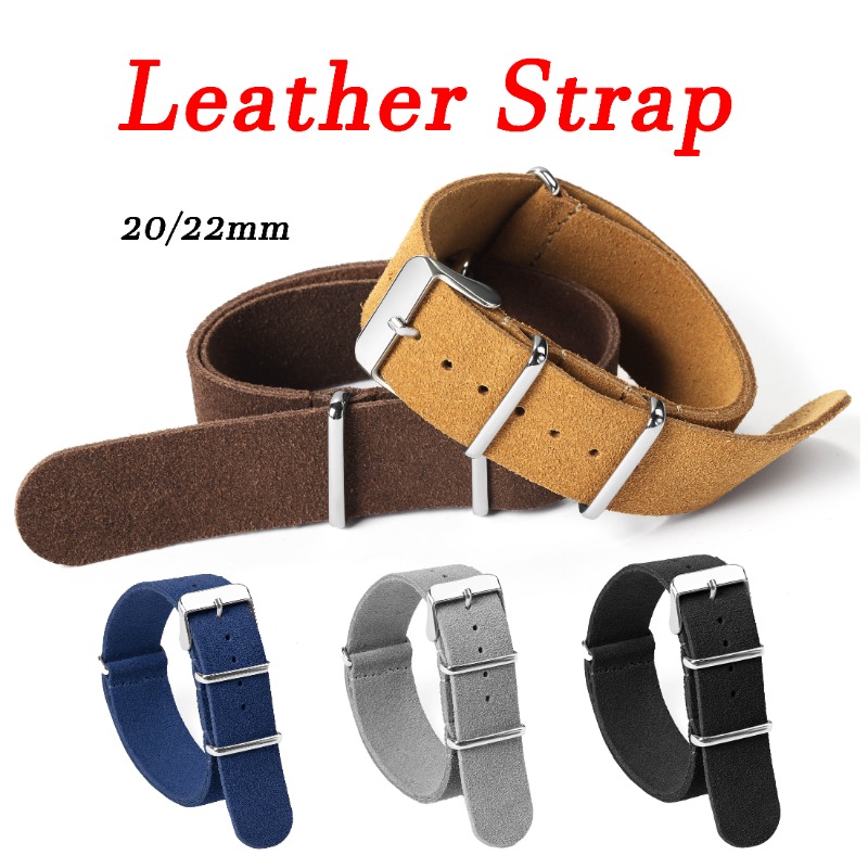 Suede Strap Watch - 20mm 22mm universal militar retro camurça