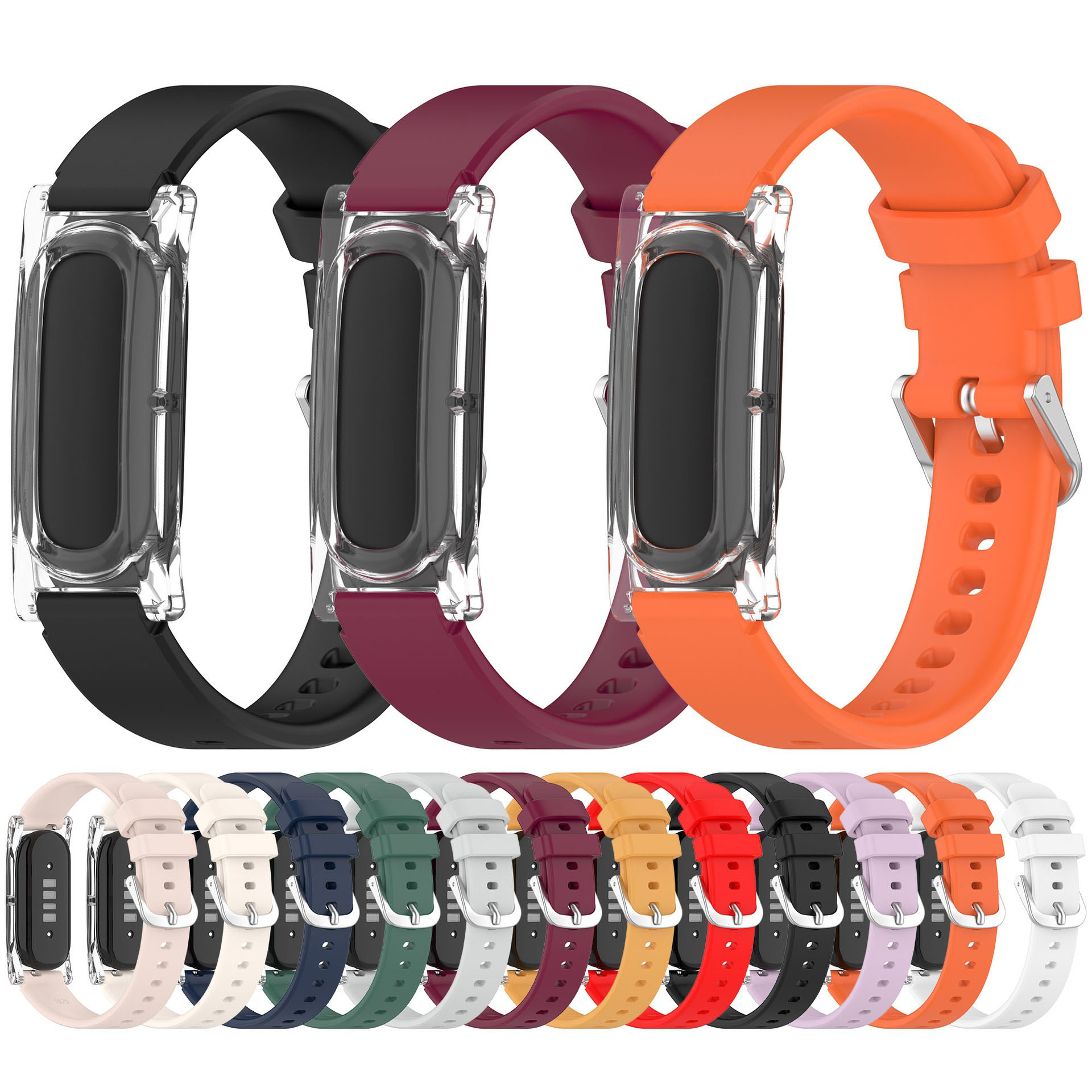Silicone Band Women - Pulseira de silicone compatível com Google