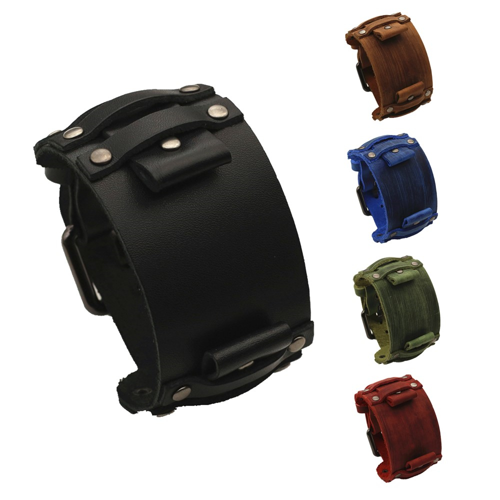 Tropic Strap Vintage - Pulseira de Couro Punk para Homens