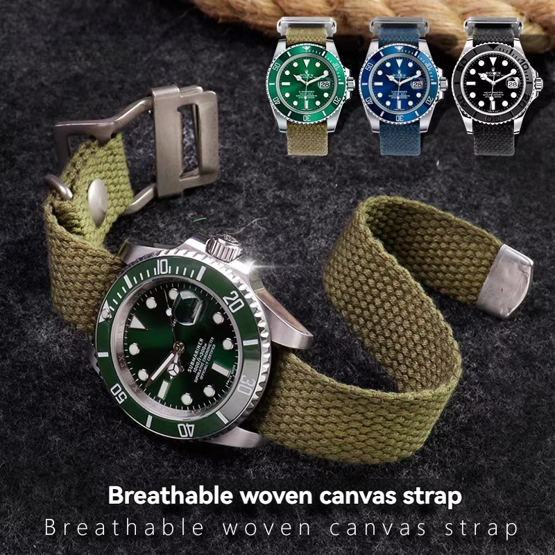 Tropic Strap Vintage - Para Rolex Submariner Verde/Preto, Tudor Black
