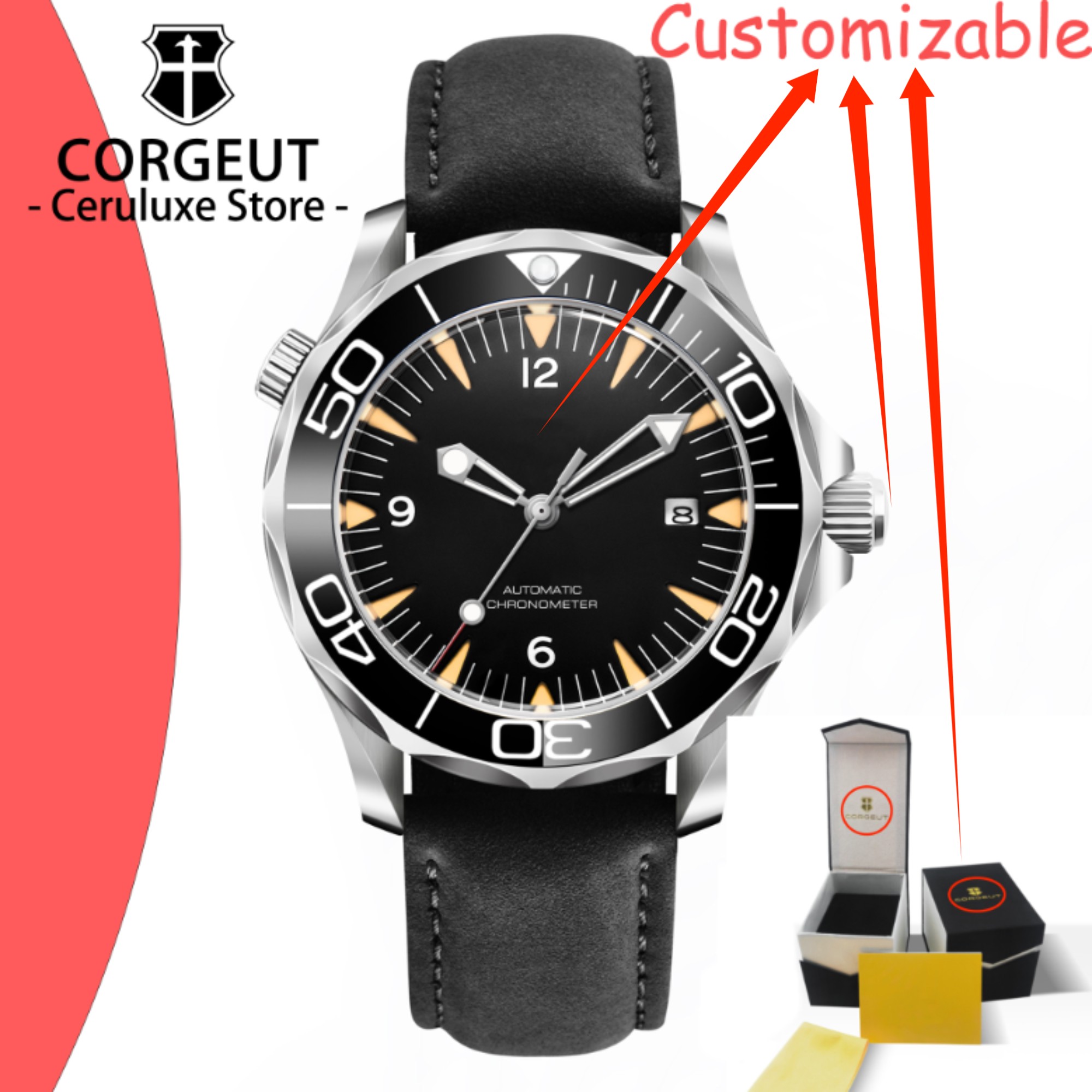 Stainless Bracelet Diver - Relógios Mecânicos Automáticos com Logo Personalizado