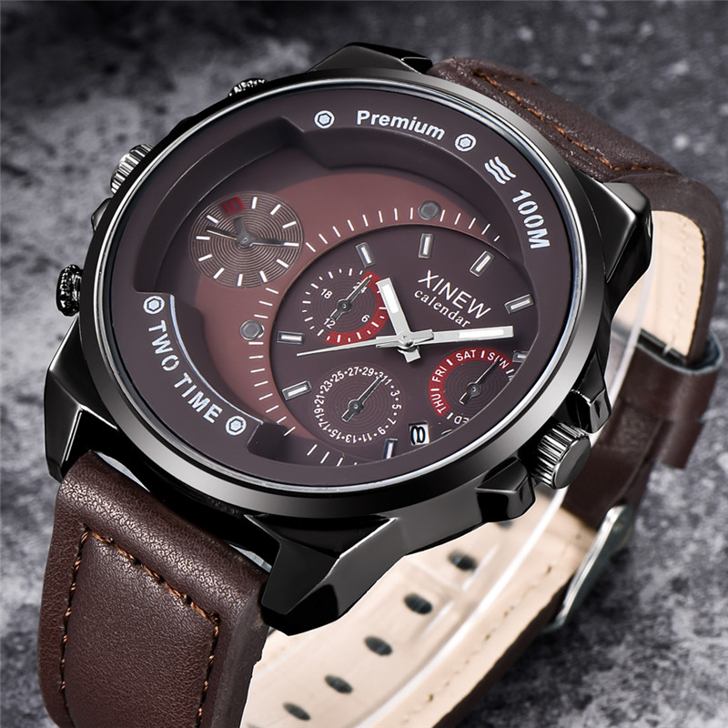Original xinew marca relógios  - Leather Watch Band Men avaliação e preço
