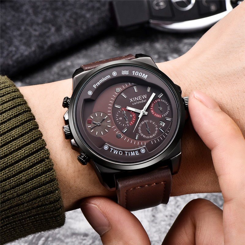 Original xinew marca relógios  - Leather Watch Band Men avaliação e preço
