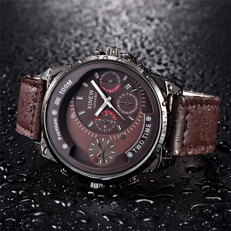 Original xinew marca relógios  - Leather Watch Band Men avaliação e preço