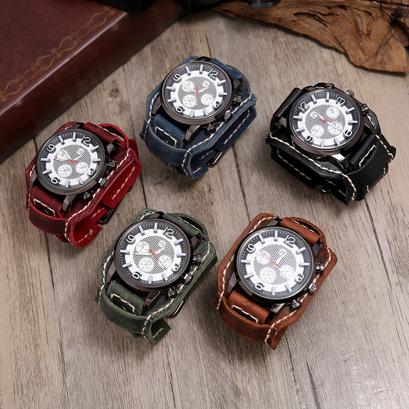 Novo retro relógios masculinos - Leather Watch Band Men avaliação e preço