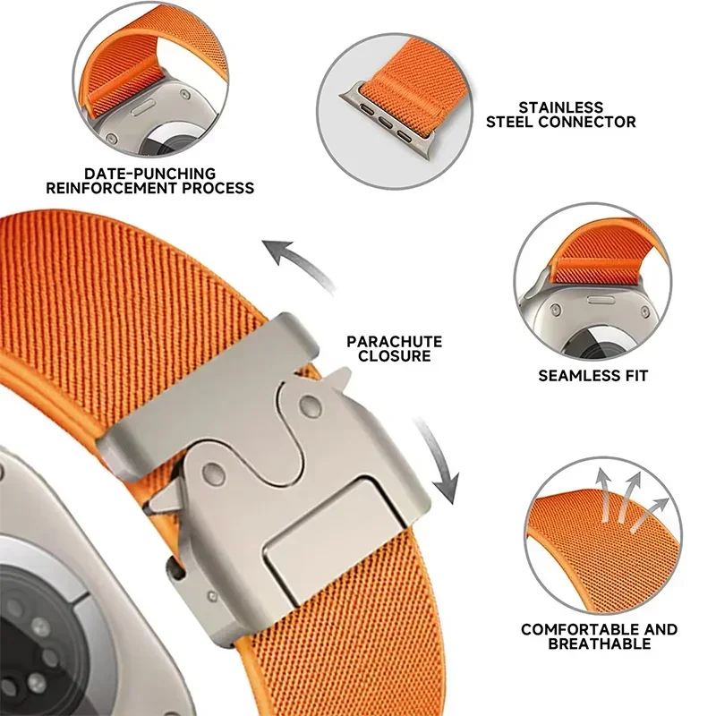 Pulseira de nylon para apple w - Parachute Strap Elastic avaliação e preço