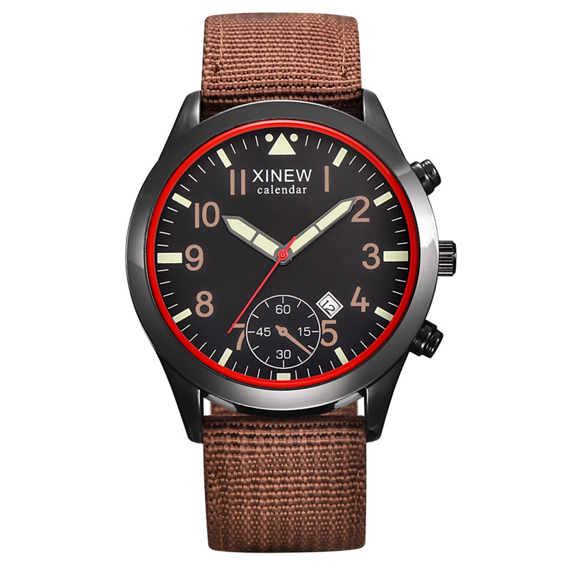 Xinew-relógio de quartzo mascu - Canvas Strap Watch avaliação e preço