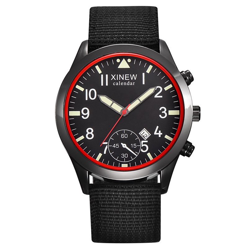 Xinew-relógio de quartzo mascu - Canvas Strap Watch avaliação e preço