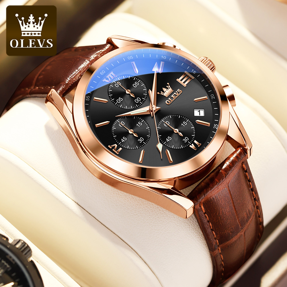 Relógio de Pulso OLEVS 2872 Cr - Leather Watch Band Men avaliação e preço