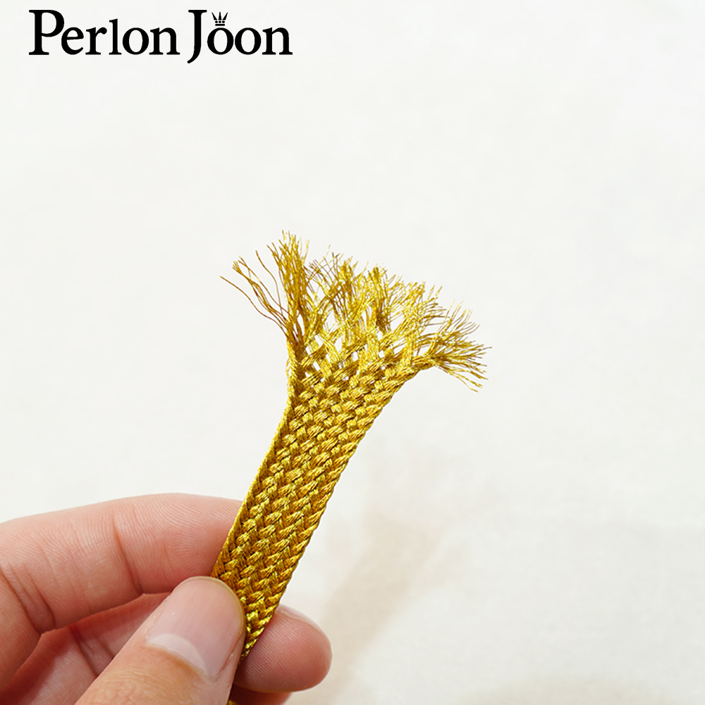 Fita de Tecido com Fio Dourado - Perlon Strap Woven avaliação e preço