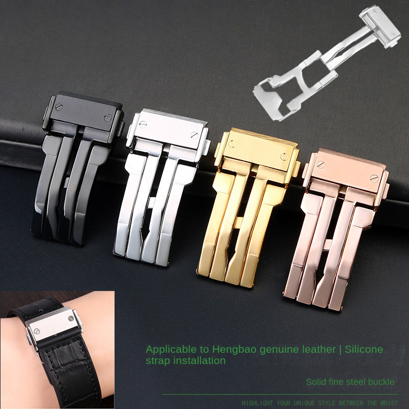18 22mm fivela de aço inoxidáv - Leather Watch Band Men avaliação e preço