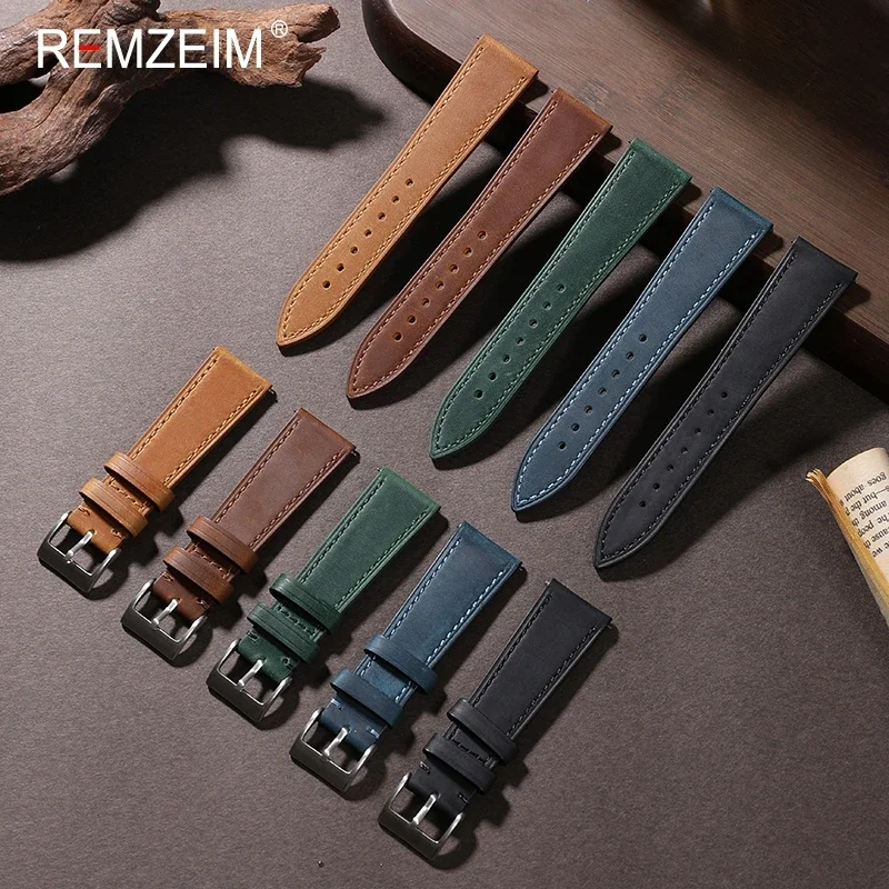 Crazy Horse-Pulseira de relógi - Leather Strap Quick Release avaliação e preço