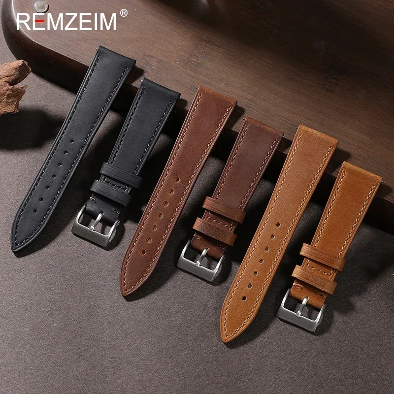 Crazy Horse-Pulseira de relógi - Leather Strap Quick Release avaliação e preço