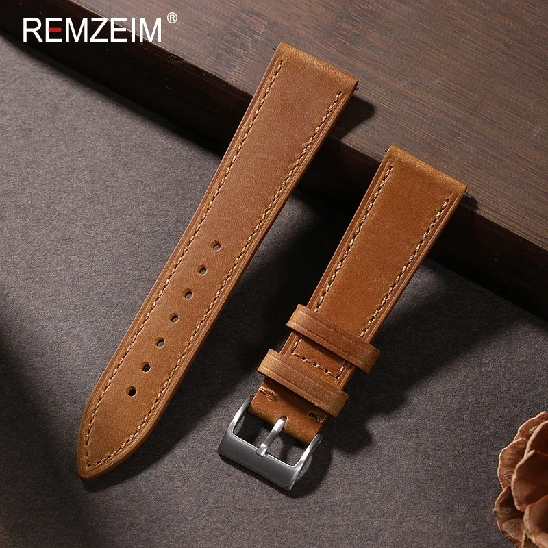 Crazy Horse-Pulseira de relógi - Leather Strap Quick Release avaliação e preço