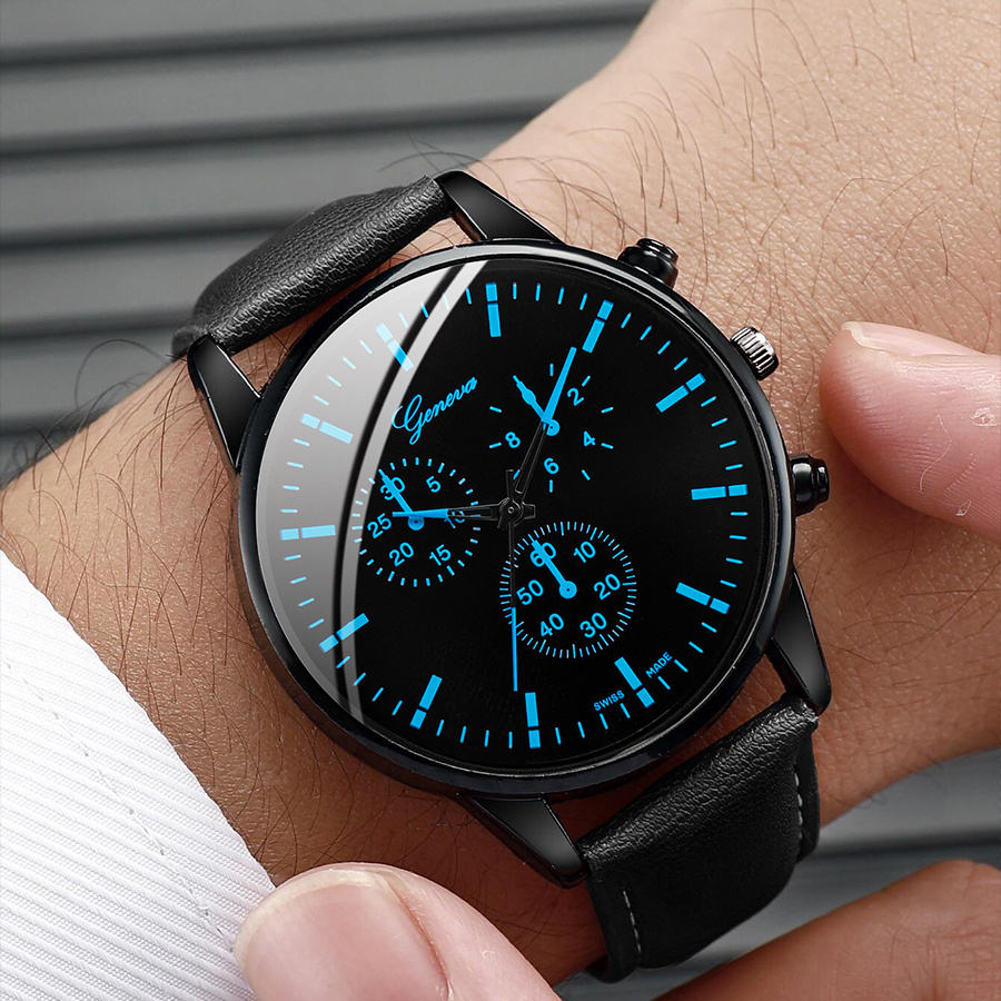 Relógios casuais de negócios m - Leather Watch Band Men avaliação e preço