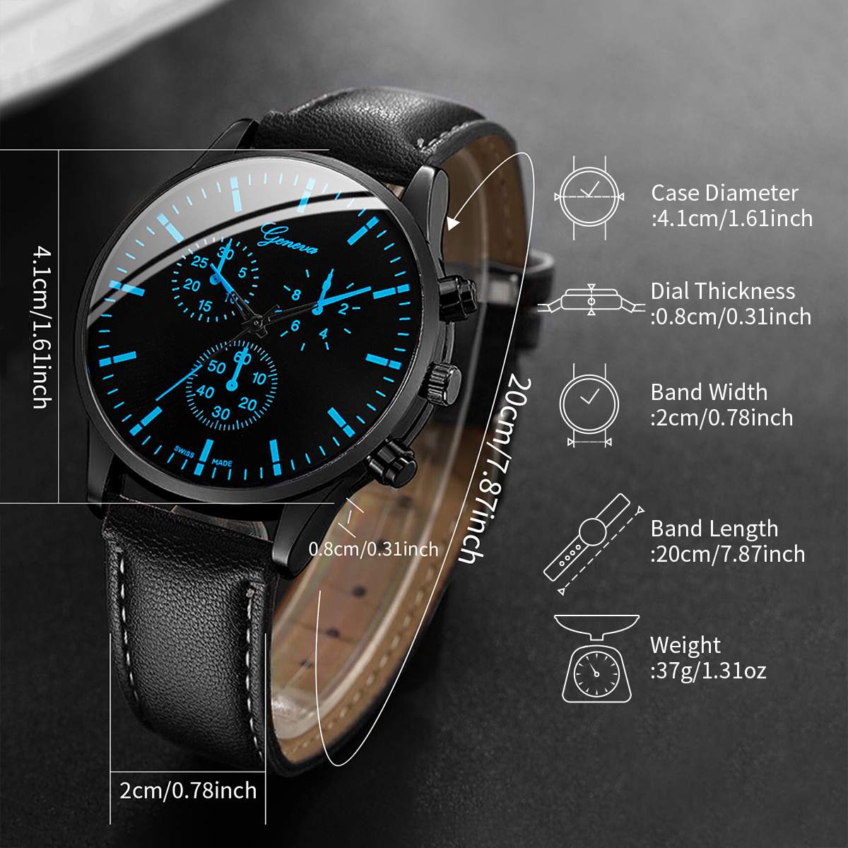 Relógios casuais de negócios m - Leather Watch Band Men avaliação e preço