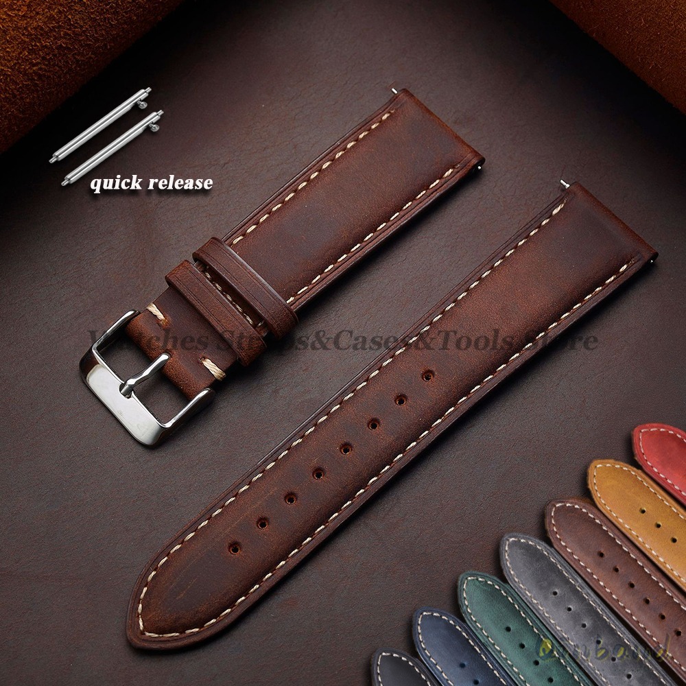 Pulseira de relógio de couro d - Leather Strap Quick Release avaliação e preço