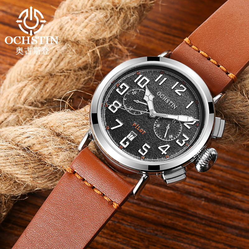 Ochstin pulseira de couro genu - Leather Watch Band Men avaliação e preço