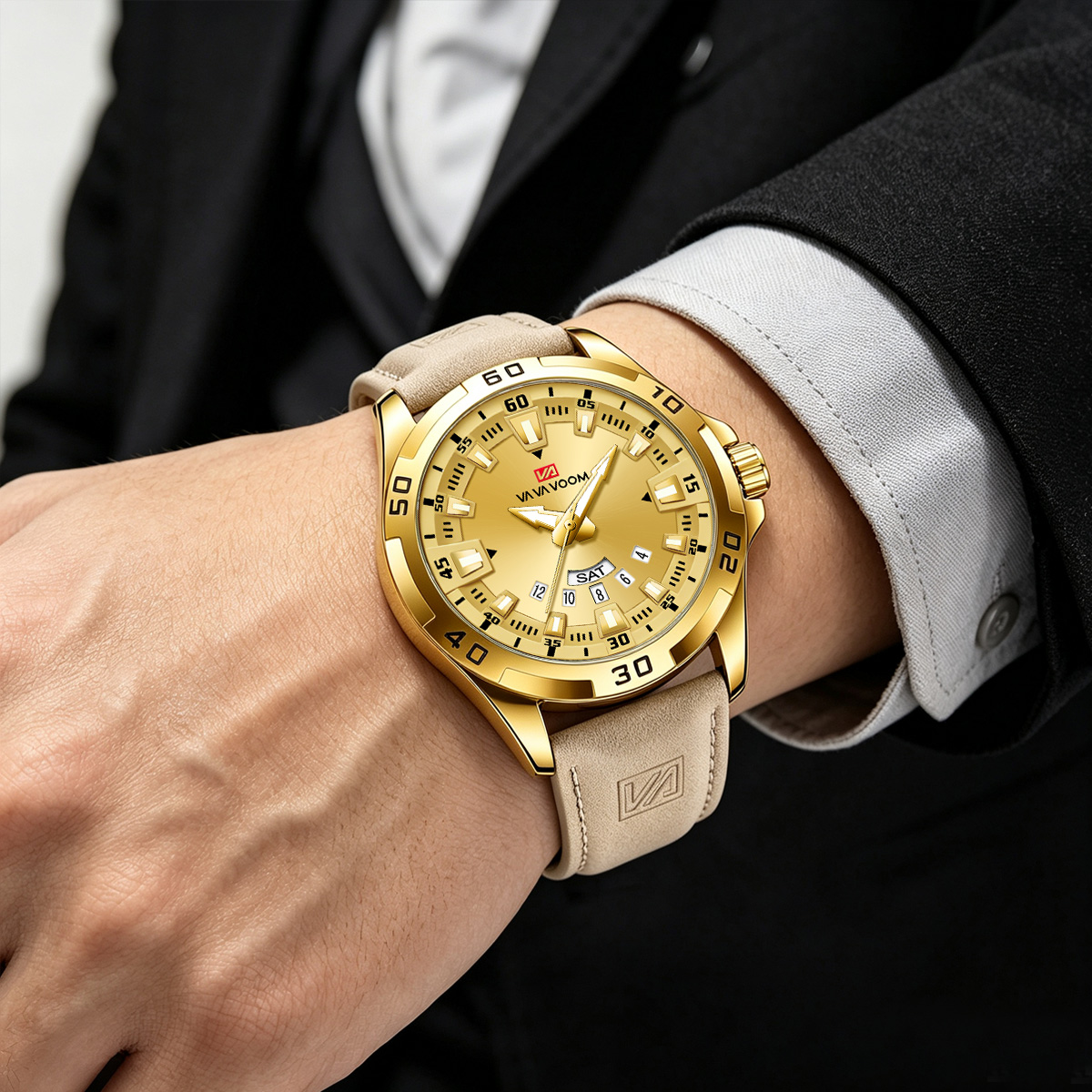 Relógio Masculino com Pulseira - Leather Watch Band Men avaliação e preço