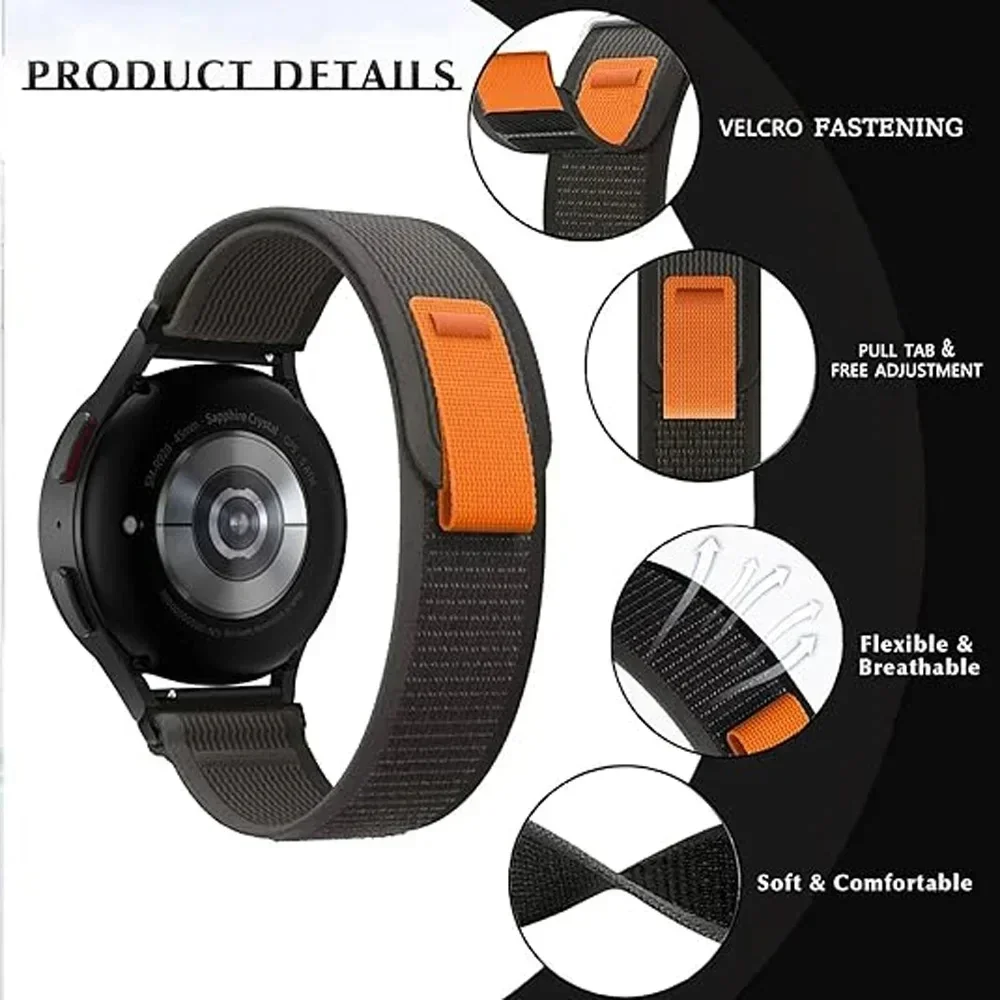 20/22mm trilha loop pulseira p - Sport Loop Velcro avaliação e preço